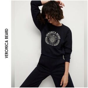 Veronica Beard Navy Sweatshirt with Emblem